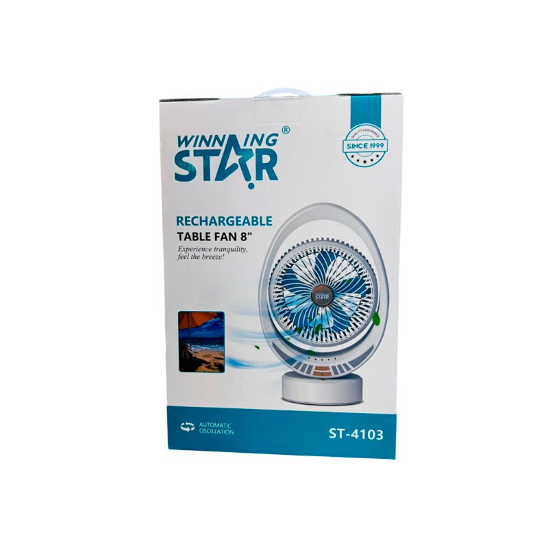 Ventilador Recargable de Mesa WINNINGSTAR ST-4103 - 8" 